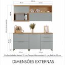Ver mais imagens de Cozinha Modulada 4 Peças Nesher Marquesa Ripado 100% Mdf