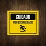 Placa de Sinalização - Cuidado Piso Escorregadio 27x35 - 1