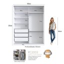 Ver imagem 4 de Guarda-Roupa 2 Portas de Correr 1 com Espelho 3 Gavetas Zira Branco
