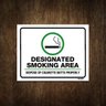 Placa de Sinalização - Designated Smoking Area 27x35 - 1