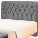 Ver imagem 3 de Cabeceira Cama Box Solteiro 90cm Eloá Estofada Suede Cinza