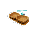 Ver imagem 2 de CONJUNTO 2 MOLHEIRAS PETISQUEIRAS DE BAMBU NATURAL:BAMBU