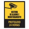 Placa Pvc Sistema De Alarme E Monitoramento 24H - 30X50Cm - 1