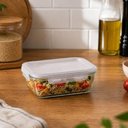 Ver imagem 3 de Jogo 6 Potes Herméticos Vidro com Tampa 640ml Lyor Transparente 17cm Retangular Cozinha