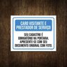 Placa Visitantes Prestadores Cadastro Obrigatório 27X35 - 1
