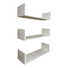 Kit 3 Prateleiras U Mdf 15mm Branca 60x25 Fixação Invisível - 1