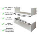 Ver imagem 3 de Kit 3 Prateleiras U Mdf 15mm Branca 60x25 Fixação Invisível