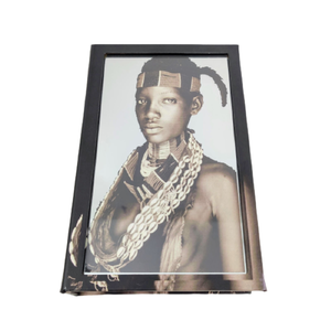 Caixa Livro Decorativa Espelhada Preta 5x17x26cm Africana