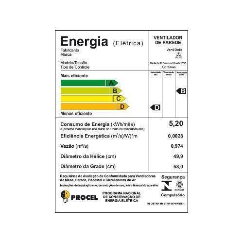 Ventilador Oscilante Gf de Parede 60cm - Venti-Delta - 2