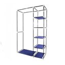 Ver imagem 6 de Organizador Duplo Cabideiro Arara Prateleiras Sapateira Camping Quarto Closet Roxo