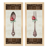 Kit 2 Quadros Talheres Vintage Flores - Carvalho - 1