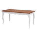 Ver imagem 1 de Mesa Sala de Jantar Cozinha Gallia 180cm Madeira Maciça e MDF Branco/Imbuia - Gran Belo