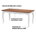 Ver imagem 2 de Mesa Sala de Jantar Cozinha Gallia 250cm Madeira Maciça e MDF Branco/Imbuia - Gran Belo