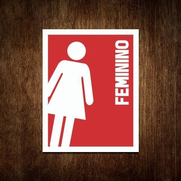 Placa Banheiro Feminino - Sinalização Toilet Italico (27X35) - 1