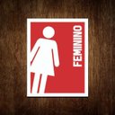 Ver imagem 1 de Placa Banheiro Feminino - Sinalização Toilet Italico (27X35)