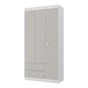 Ver imagem 2 de Guarda-roupa Infantil 92cm 3 Portas e 2 Gavetas Encanto Multimóveis Mp4447 Branco/off White