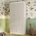 Ver imagem 1 de Guarda-roupa Infantil 92cm 3 Portas e 2 Gavetas Encanto Multimóveis Mp4447 Branco/off White