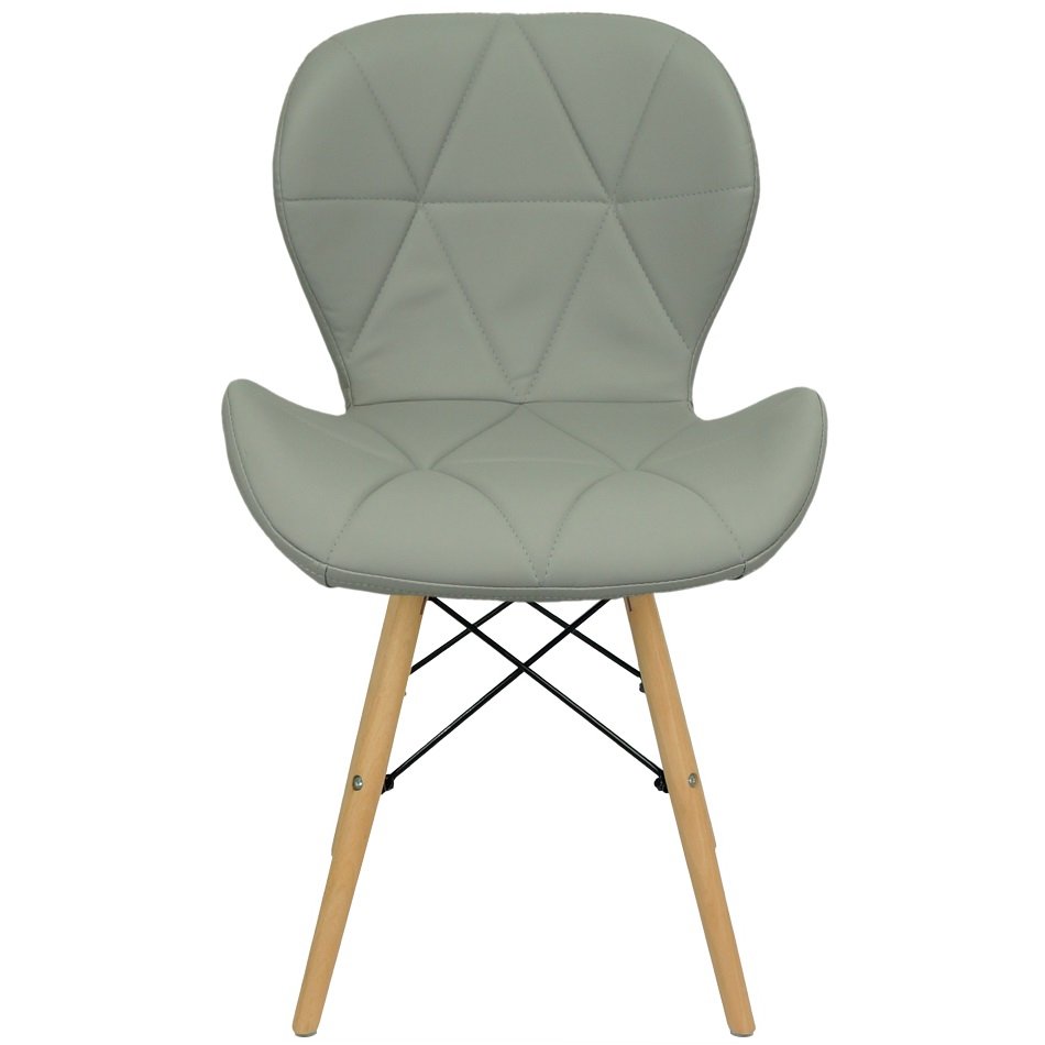 Kit 4 Cadeiras Charles Eames Eiffel Slim Wood Estofada - Cinza - 3