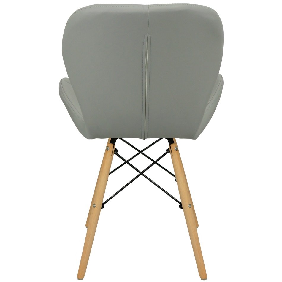 Kit 4 Cadeiras Charles Eames Eiffel Slim Wood Estofada - Cinza - 4
