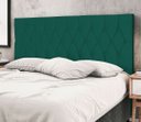 Ver imagem 3 de Cabeceira Estofada Box Casal King Size Encosto para Cama Ram 1500 195x126 Cm Azul Tiffany