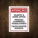 Ver imagem 1 de Placa Atenção Quarto Home Office Faça Silêncio 36x46