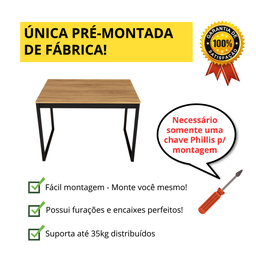 Mesa Jantar Apartamento Industrial 100% Mdf Compacta 100x60 - 3