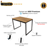 Mesa Jantar Apartamento Industrial 100% Mdf Compacta 100x60 - 3