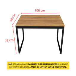 Mesa Jantar Apartamento Industrial 100% Mdf Compacta 100x60 - 5