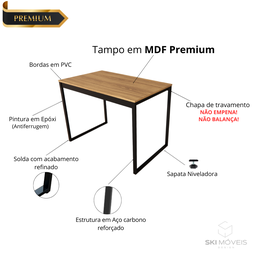 Mesa Jantar Apartamento Industrial 100% Mdf Compacta 100x60 - 4