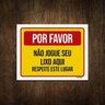 Placa De Sinalização - Por Favor Não Jogue Lixo 27X35 - 1