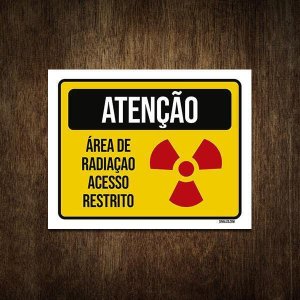 Placa De Sinalização - Área Radiação Acesso Restrito 27X35