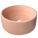 Ver imagem 1 de Cuba Rosa Banheiro Redonda Apoio Lavabo Concreto Artesanal Sobrepor