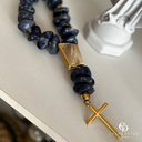 Ver imagem 2 de Terço Decorativo Pai Nosso Pedra Quartzo Azul