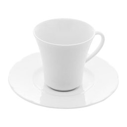 Conjunto 6 Xícara Porcelana Chá Com Pires Adana Branco 190Ml - 1 Conjunto 6 Xícara Porcelana Chá Com Pires Adana Branco 190Ml - 1