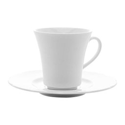 Conjunto 6 Xícara Porcelana Chá Com Pires Adana Branco 190Ml - 2 Conjunto 6 Xícara Porcelana Chá Com Pires Adana Branco 190Ml - 2