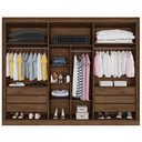 Ver imagem 3 de Guarda-roupa Casal Argos 6 Portas 6 Gavetas 100% Mdf Brauna/off White - Mademarques