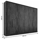 Ver imagem 4 de Guarda-roupa Casal Argos 6 Portas 6 Gavetas 100% Mdf Brauna/off White - Mademarques