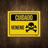 Placa de Sinalização Aviso Cuidado Veneno 27x35 - 1
