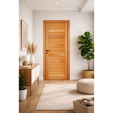 Folha de Porta Madeira Maciça Modelo Bbb 12 Malta (a) 210 X (l) 72 Madeira Tauari de Lei