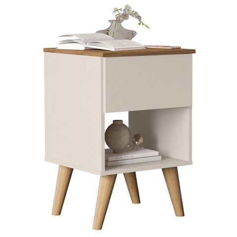 Mesa Suiça para Quarto Estilo Retrô Pés Madeira