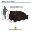 Ver imagem 3 de Sofá Boston 2 Lugares Retrátil 200cm Marrom Veludo Kc Rei de Casa