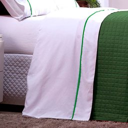 Jogo Lençol Solteiro Branco Liso com Viés 3 Peças 100% Algodão - 2