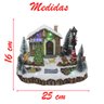Cenário Vila Natalina Musical Iluminado Papai Noel 20cm - 2