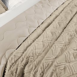 Colcha Madelyn Queen Size Cobre Leito Aveline 03 Peças Matelado 300 Fios:CAQUI - 5