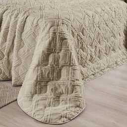 Colcha Madelyn Queen Size Cobre Leito Aveline 03 Peças Matelado 300 Fios:CAQUI - 4