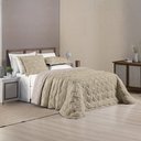 Ver imagem 3 de Colcha Madelyn Queen Size Cobre Leito Aveline 03 Peças Matelado 300 Fios:CAQUI