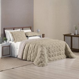 Colcha Madelyn Queen Size Cobre Leito Aveline 03 Peças Matelado 300 Fios:CAQUI - 3