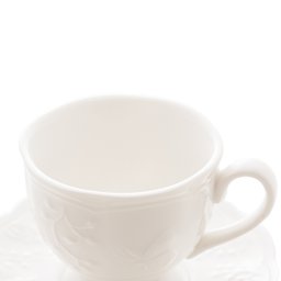 Xícara P/chá C/pires de Porcelana New Bone Butterfly Flower Branco 200ml Lyor - 2