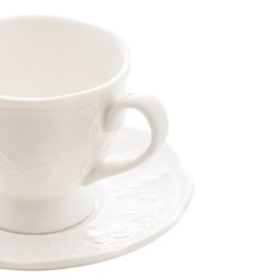 Xícara P/chá C/pires de Porcelana New Bone Butterfly Flower Branco 200ml Lyor - 3