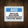 Placa Aviso Gentileza Não Bater A Porta 27X35 - 1
